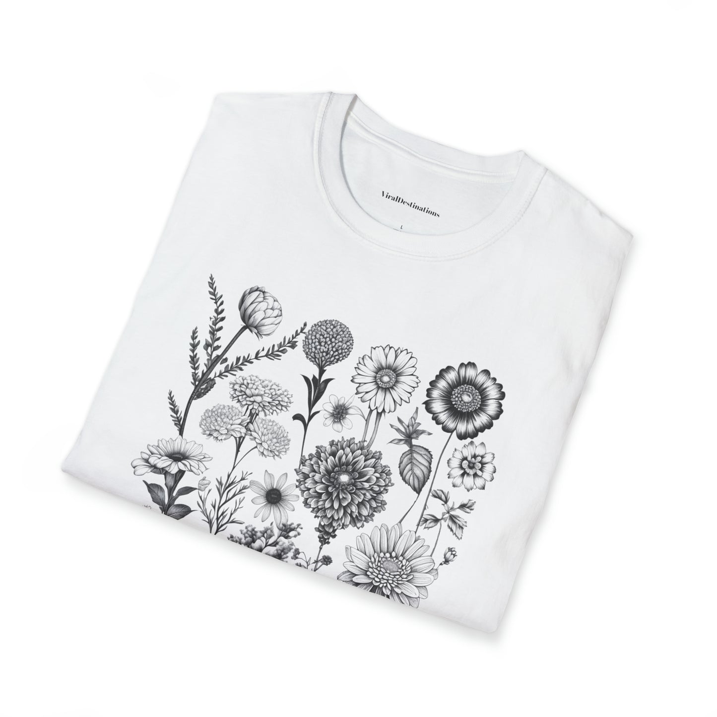 Vintage Drawing Floral Combo Lifestyle Trending Unisex Soft T-Shirt by ViralDestinations