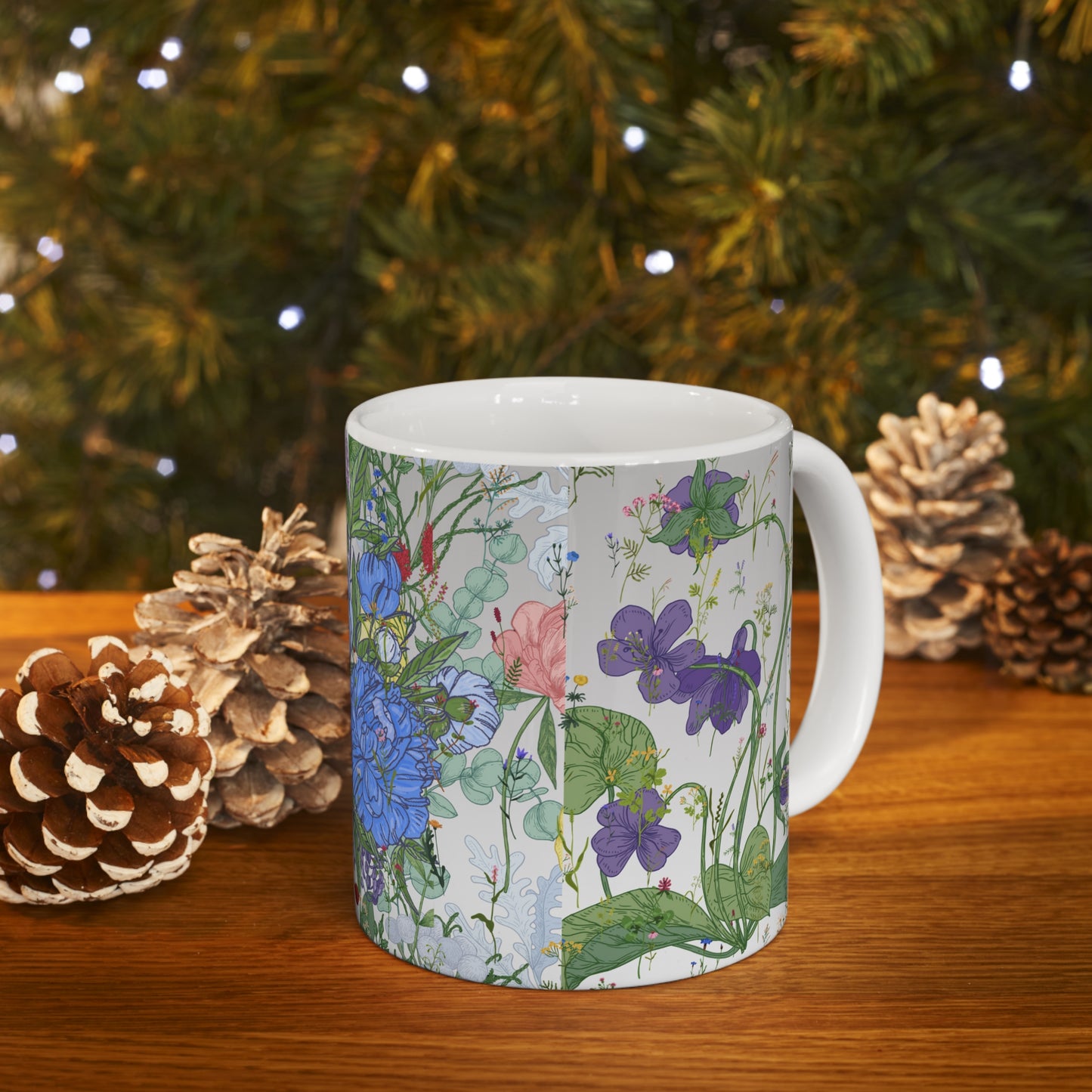 Botanical Floral Silhouette Ceramic Mug by ViralDestinations™