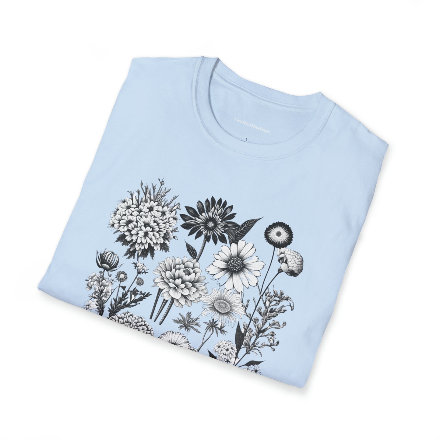 Vintage Drawing Floral Combo Lifestyle Trending Unisex Soft T-Shirt by ViralDestinations