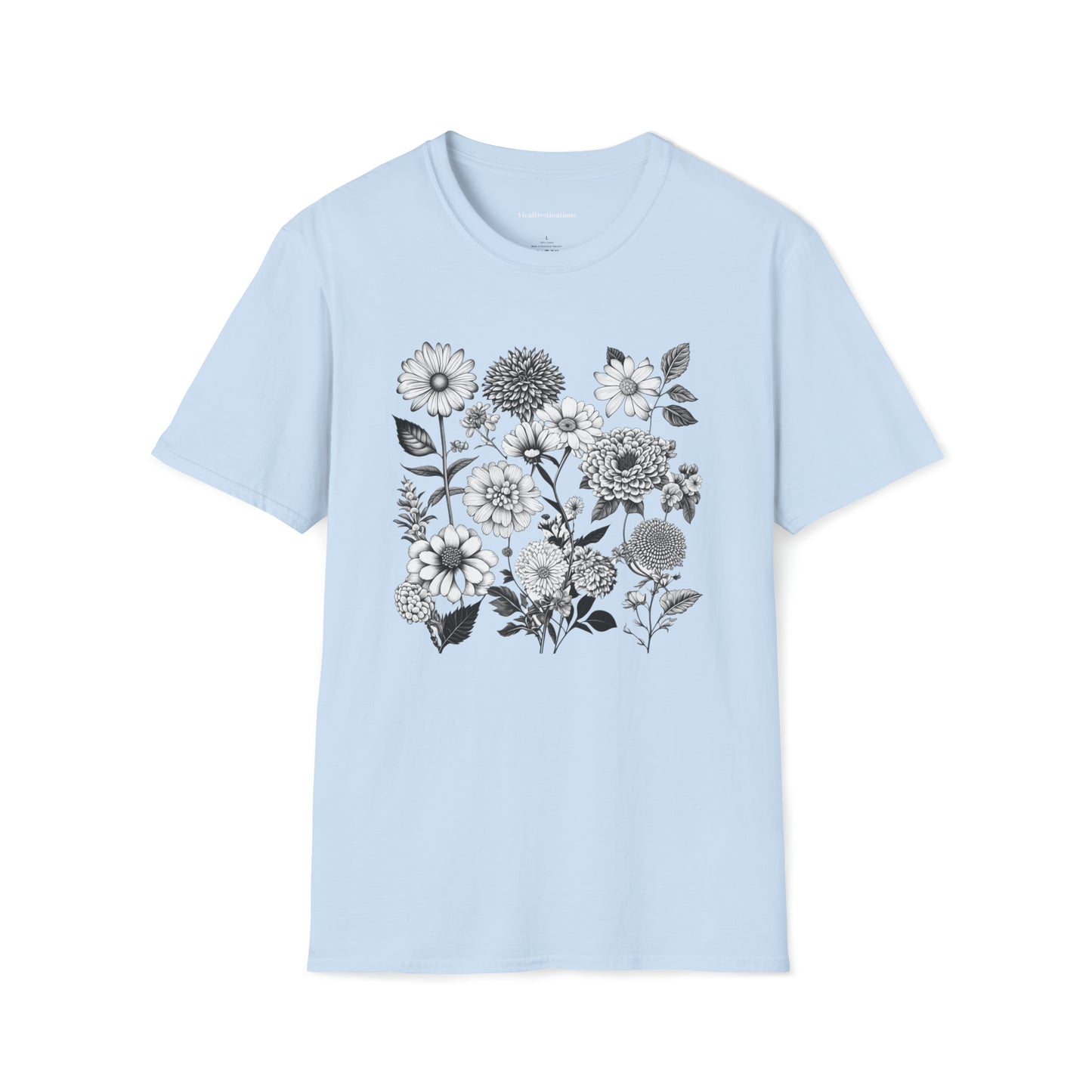 Vintage Drawing Floral Combo Lifestyle Trending Unisex Soft T-Shirt by ViralDestinations