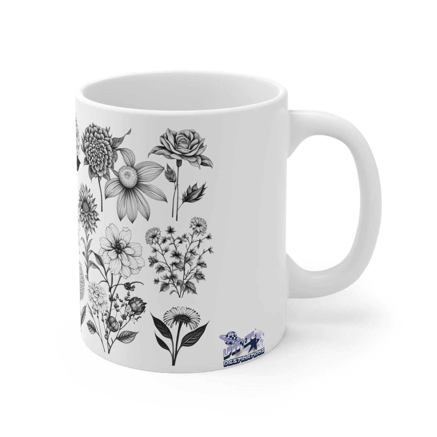 Floral Forest Vintage Drawing Ceramic Mug by ViralDestinations