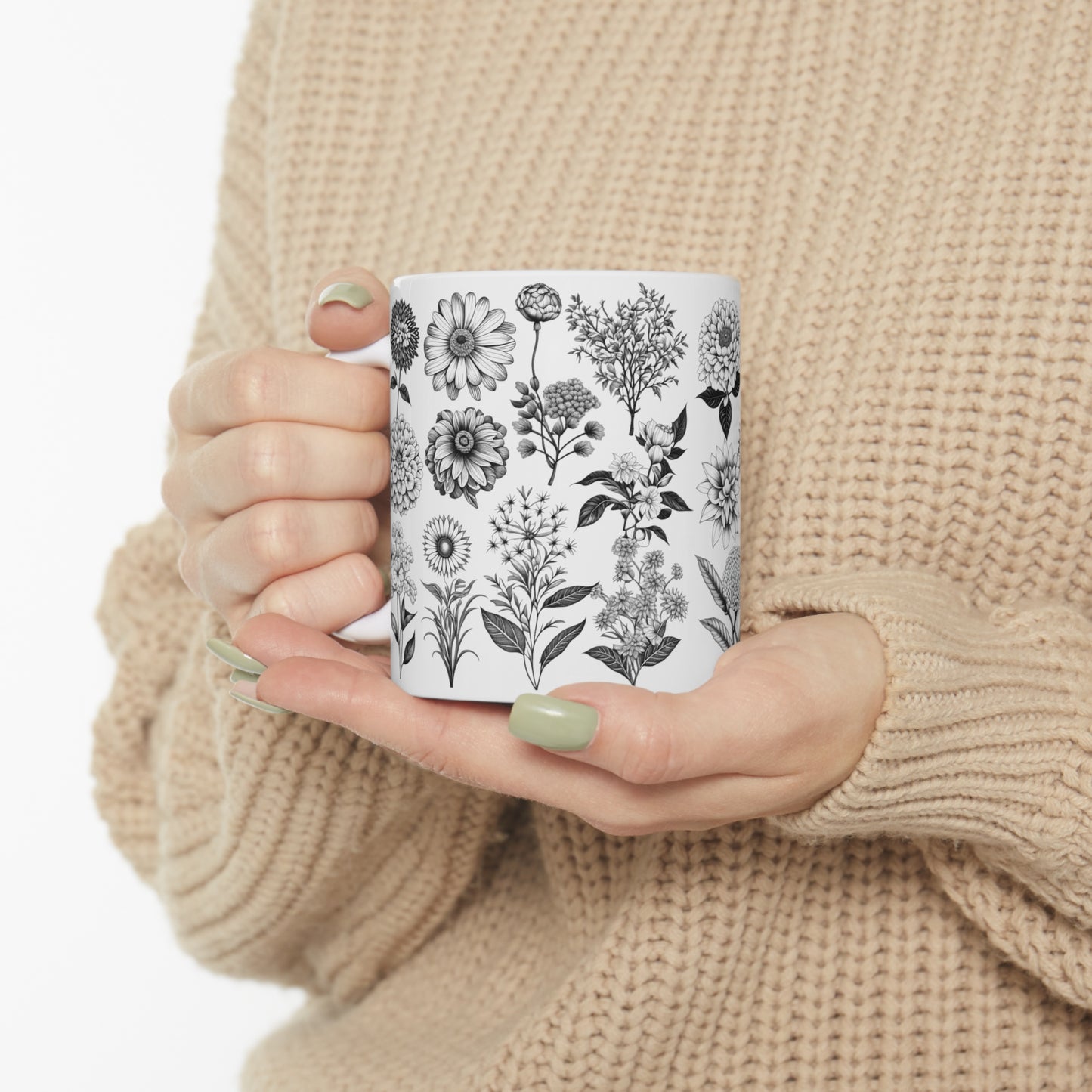 Floral Forest Vintage Drawing Ceramic Mug by ViralDestinations