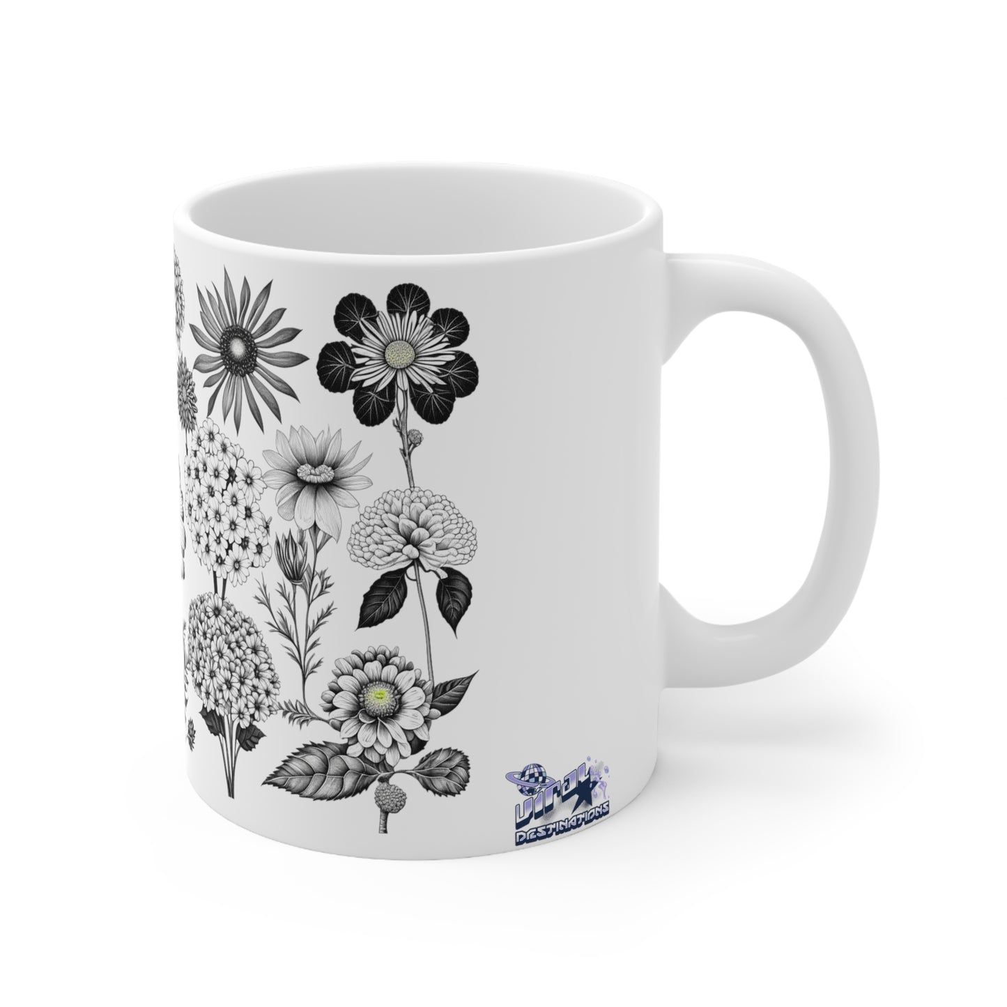 Floral Forest Vintage Drawing Ceramic Mug by ViralDestinations