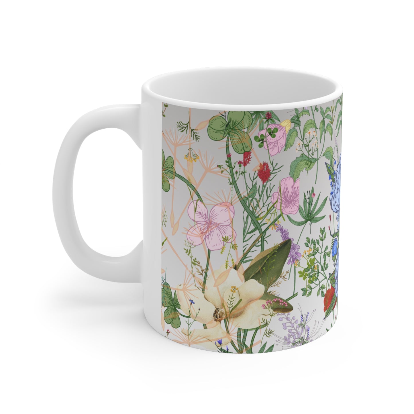 Botanical Floral Silhouette Ceramic Mug by ViralDestinations™