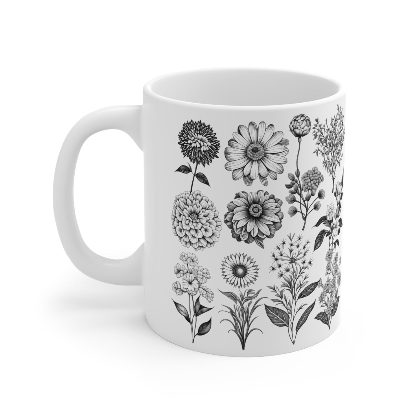 Floral Forest Vintage Drawing Ceramic Mug by ViralDestinations