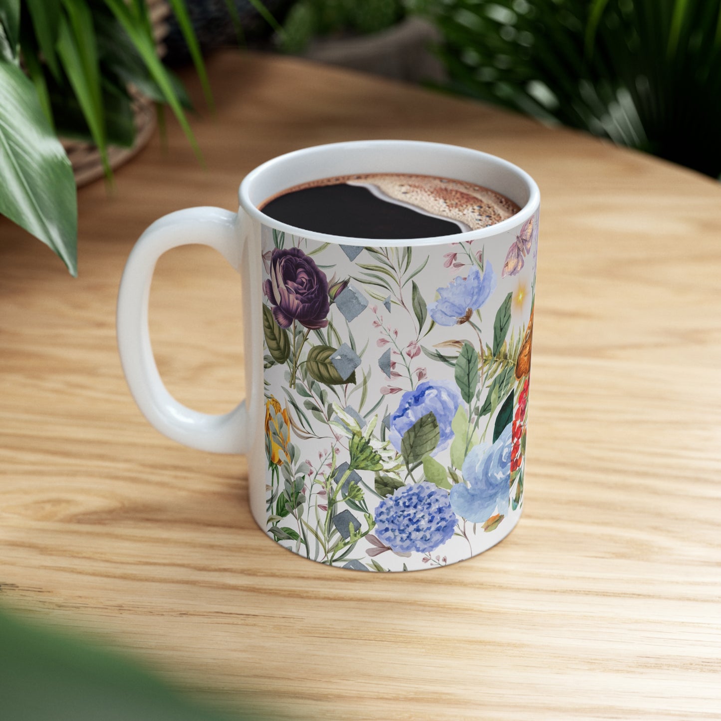 Floral Botanical Mushroom Design Ceramic Mug by ViralDestinations™