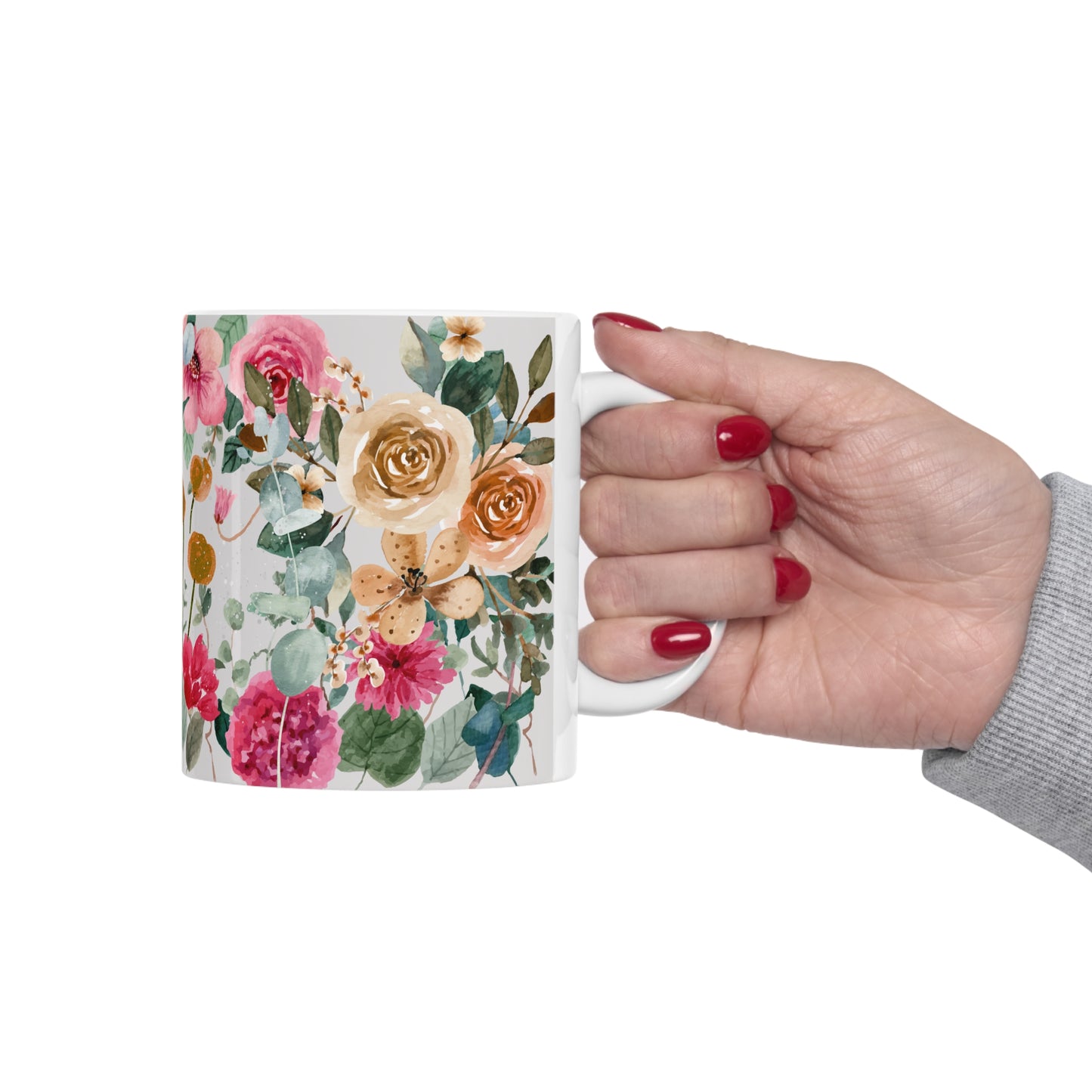 Floral Watercolor with Glitters Ceramic Mug by ViralDestinations™