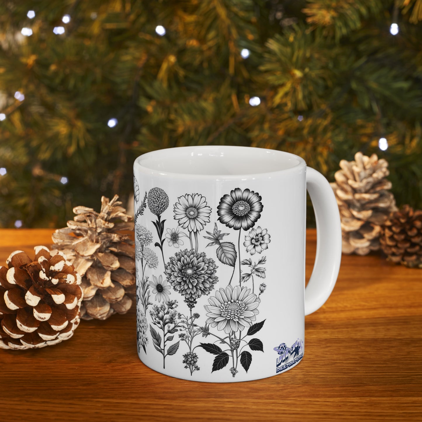 Floral Forest Vintage Drawing Ceramic Mug by ViralDestinations