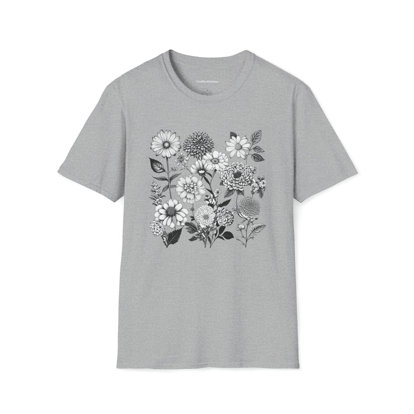 Vintage Drawing Floral Combo Lifestyle Trending Unisex Soft T-Shirt by ViralDestinations