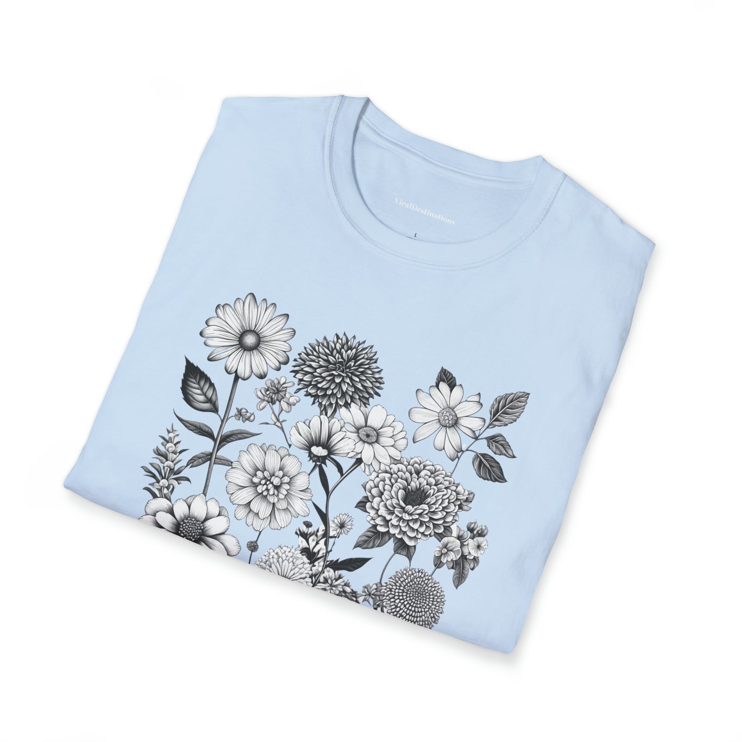 Vintage Drawing Floral Combo Lifestyle Trending Unisex Soft T-Shirt by ViralDestinations