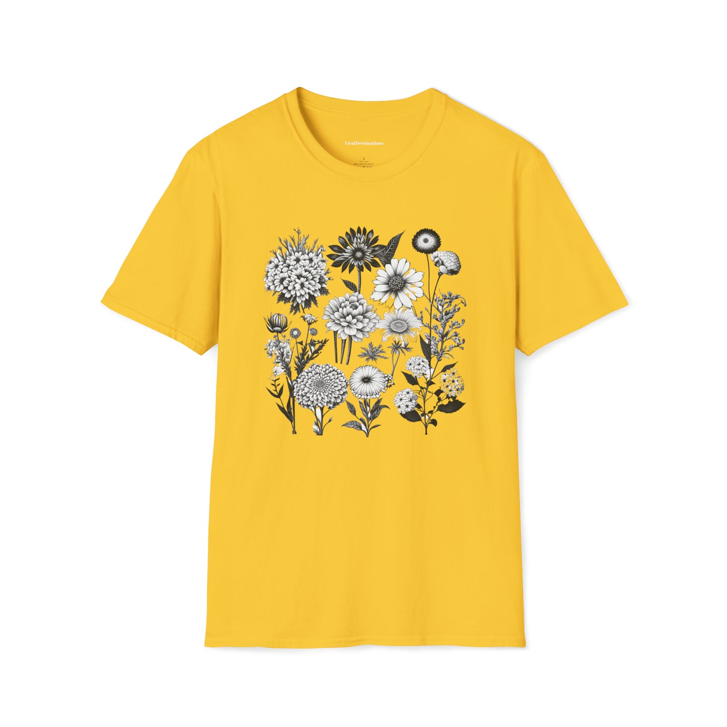 Vintage Drawing Floral Combo Lifestyle Trending Unisex Soft T-Shirt by ViralDestinations