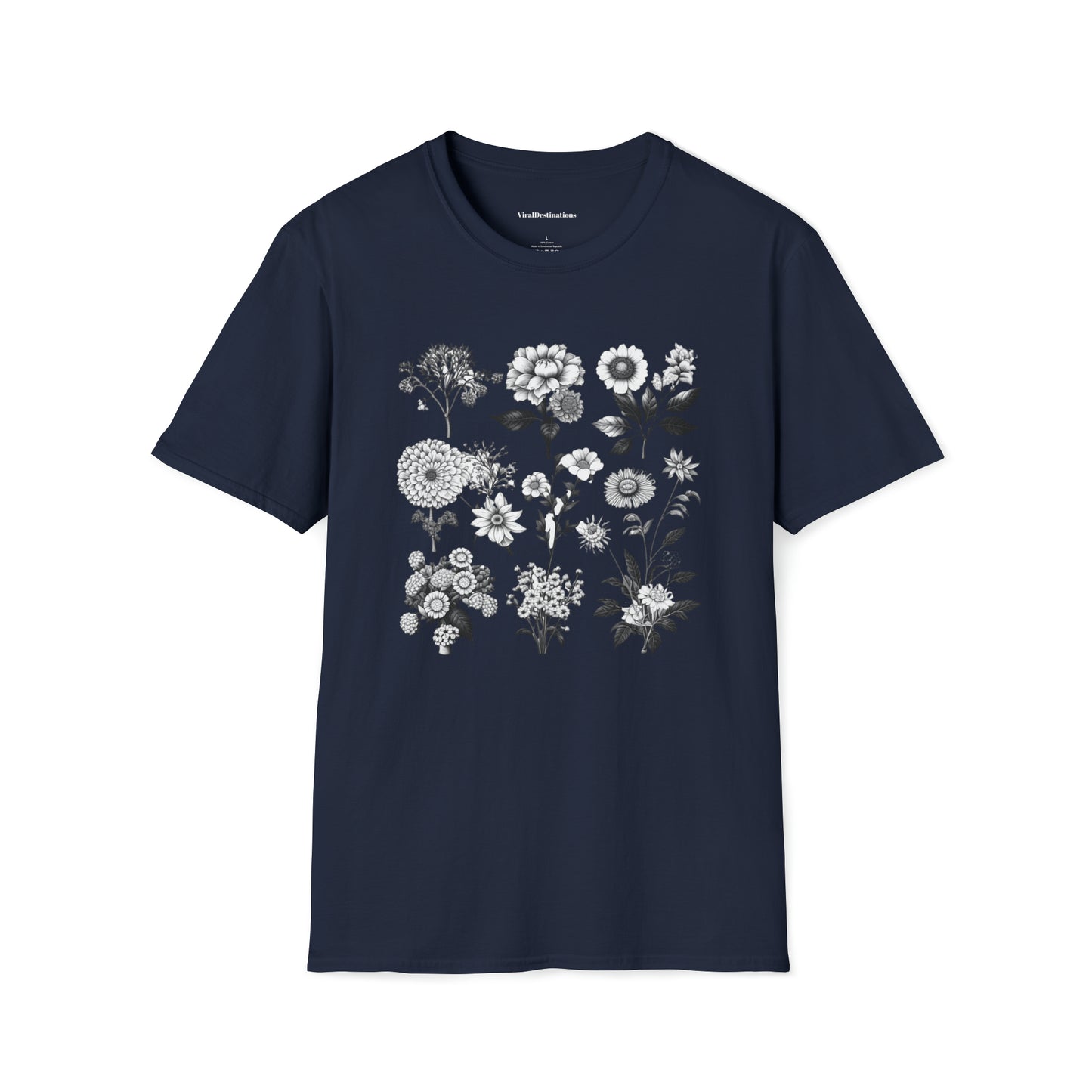 Vintage Drawing Floral Combo Lifestyle Trending Unisex Soft T-Shirt by ViralDestinations