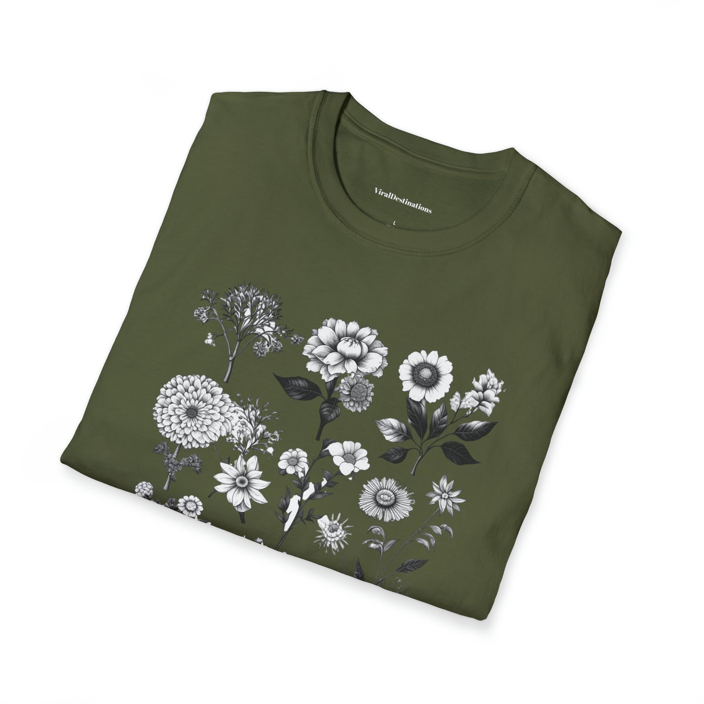 Vintage Drawing Floral Combo Lifestyle Trending Unisex Soft T-Shirt by ViralDestinations