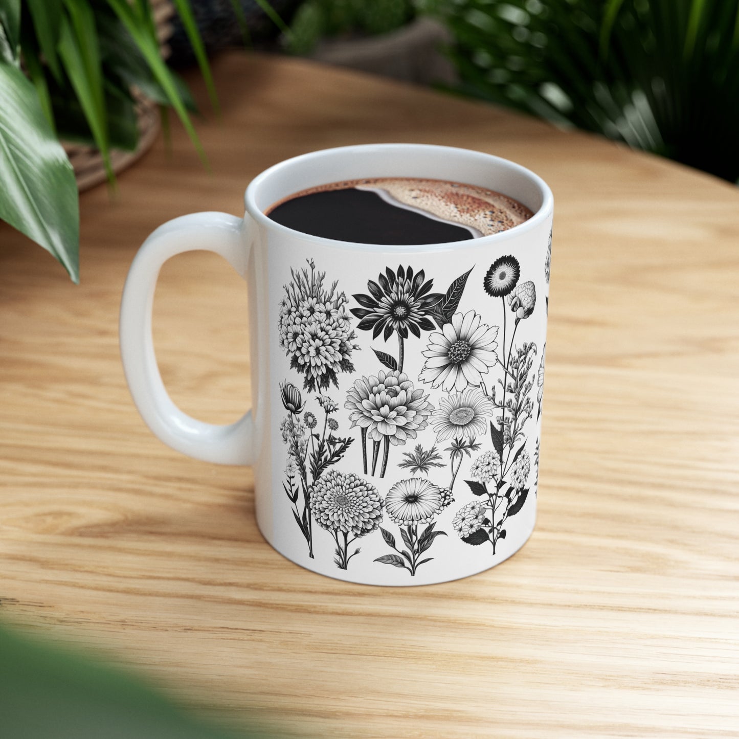 Floral Forest Vintage Drawing Ceramic Mug by ViralDestinations