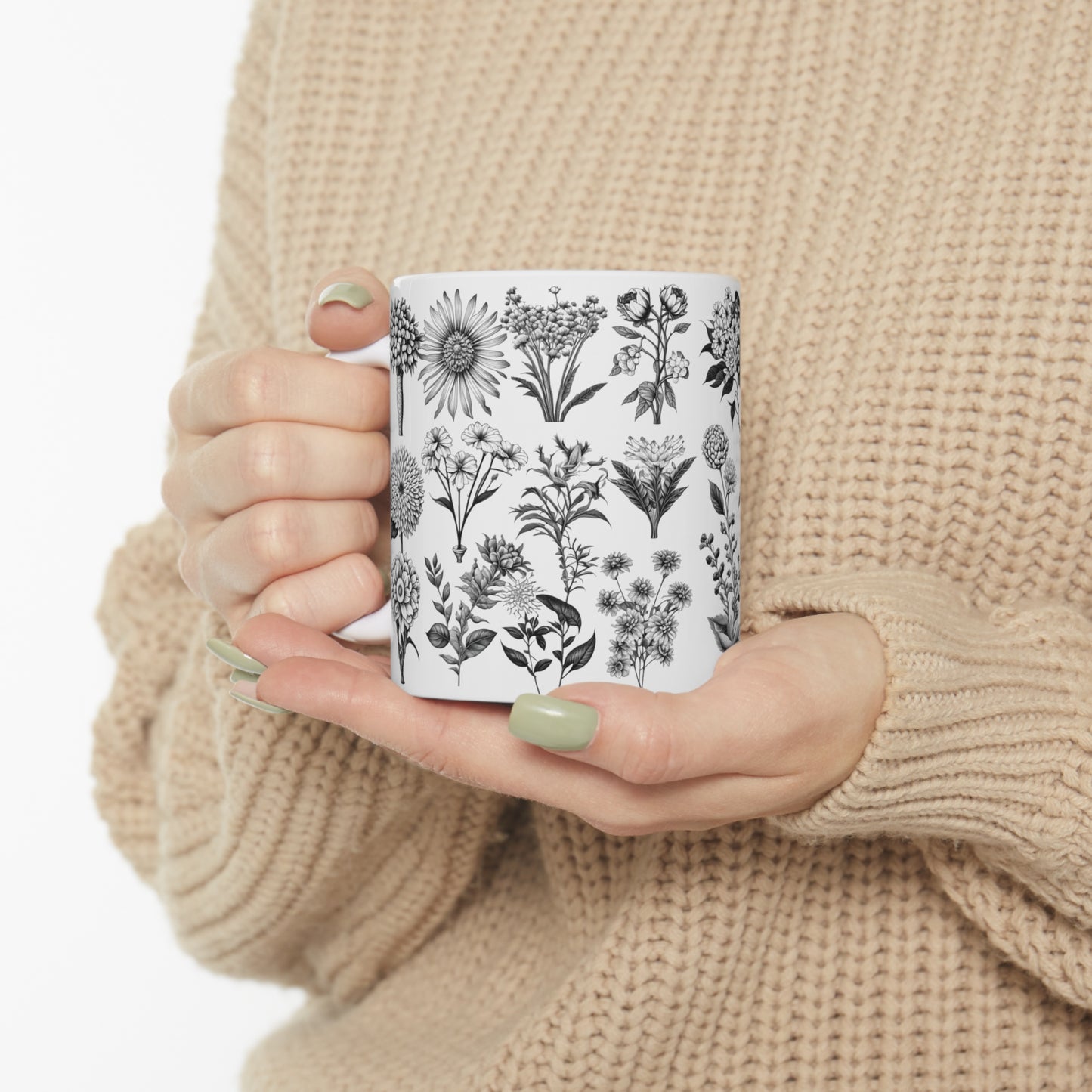 Floral Forest Vintage Drawing Ceramic Mug by ViralDestinations