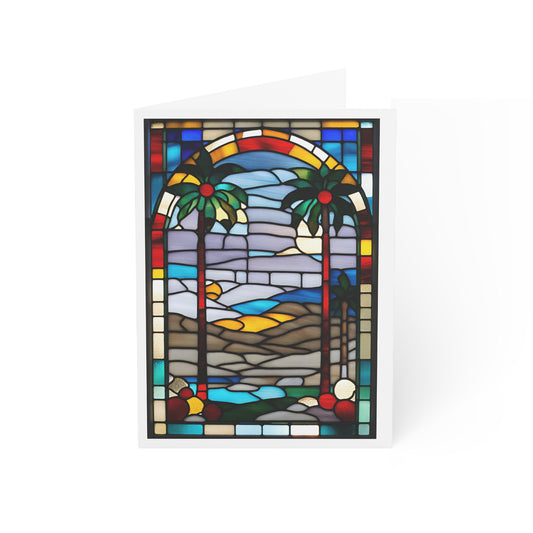 Holiday Postcard Violet High Desert Greeting Cards Tiffany Studio Style w/ envelopes by The Art Shop