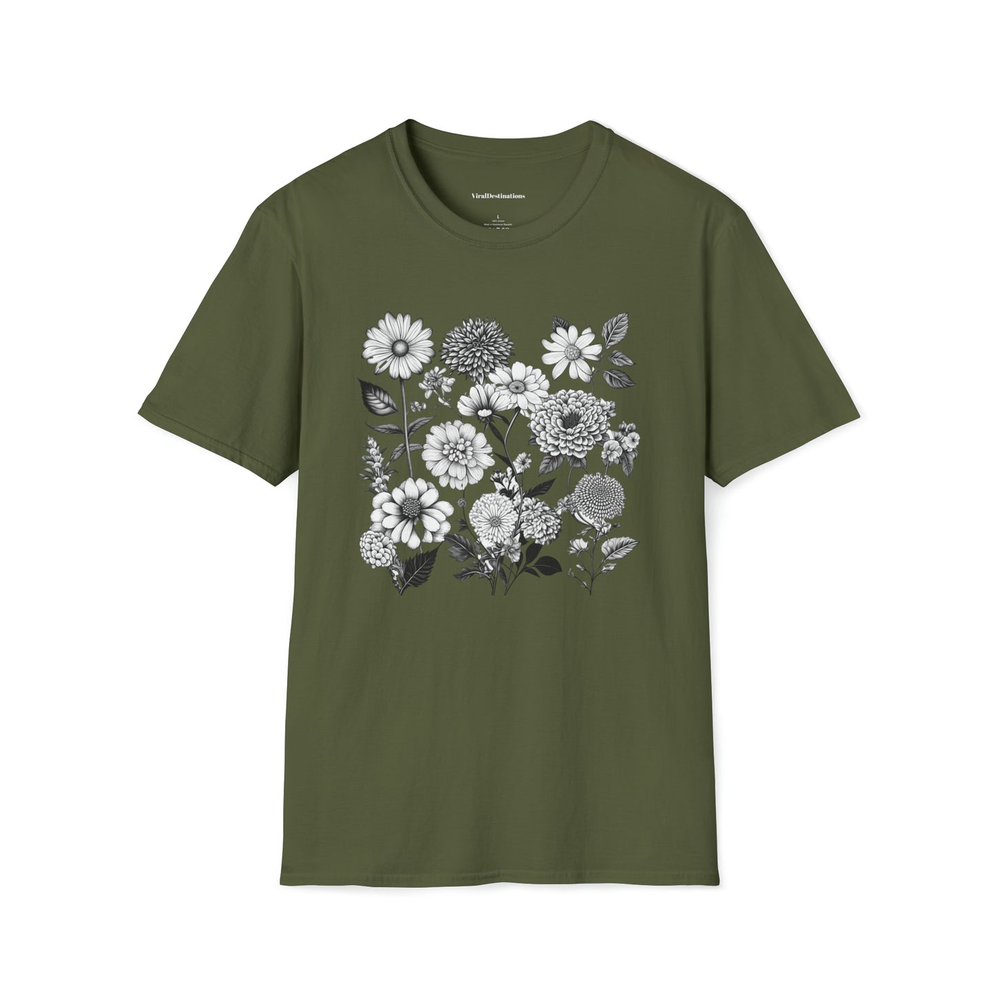 Vintage Drawing Floral Combo Lifestyle Trending Unisex Soft T-Shirt by ViralDestinations