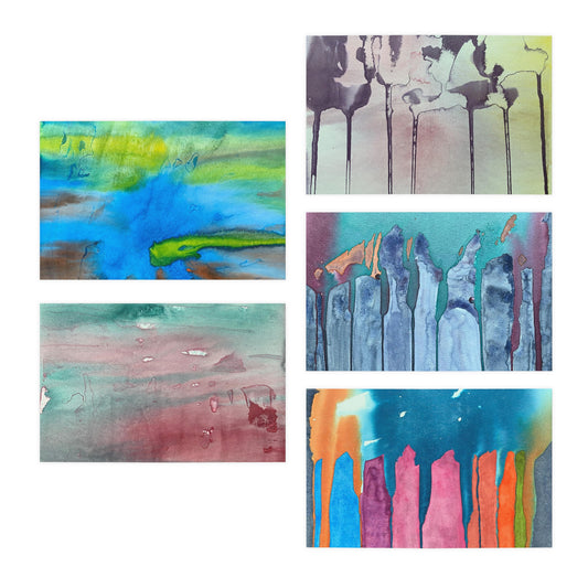 Multi-Design Fine Art Watercolor Painting Greeting Cards (5-Pack) ¬ Perfect for Holidays, Birthdays, Thank You Notes ¬ Unique Art Gifts