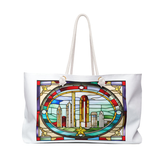 The Art Shop Star City Tiffany Studio Style Stained Glass Weekender Bag – Perfect for Travel and Beach Escapes