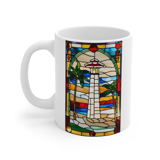 Christmas in Florida Tiffany's Studio Style UFO Ceramic Mug by ViralDestinations - Collectible Art at your hands