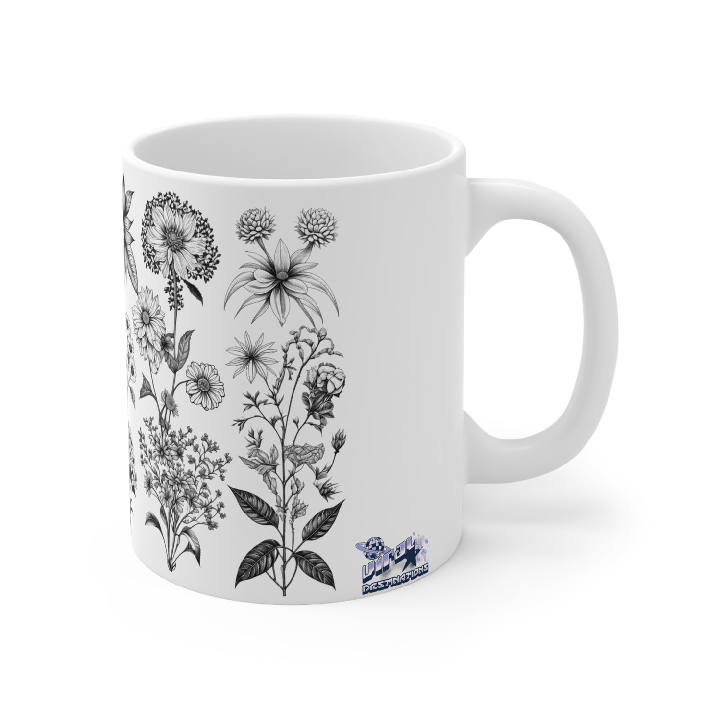 Floral Forest Vintage Drawing Ceramic Mug by ViralDestinations