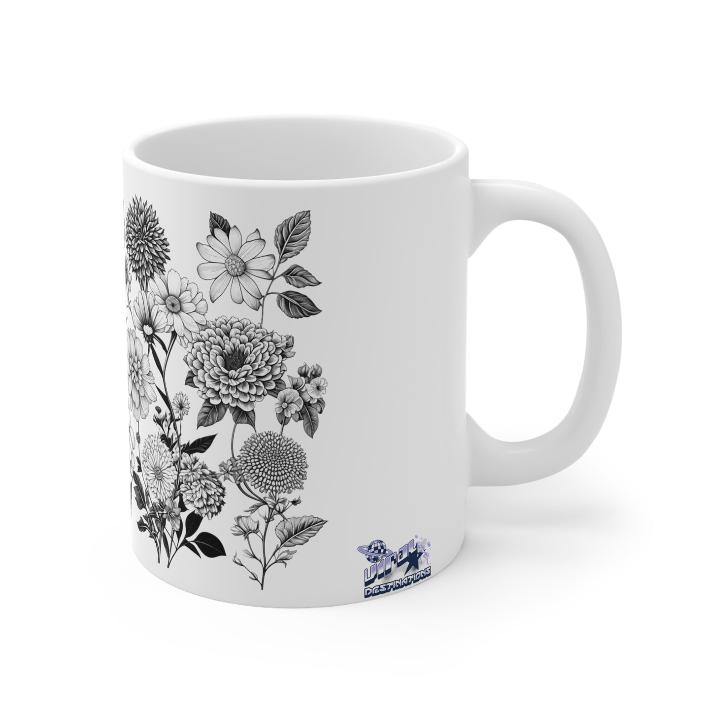 Floral Forest Vintage Drawing Ceramic Mug by ViralDestinations