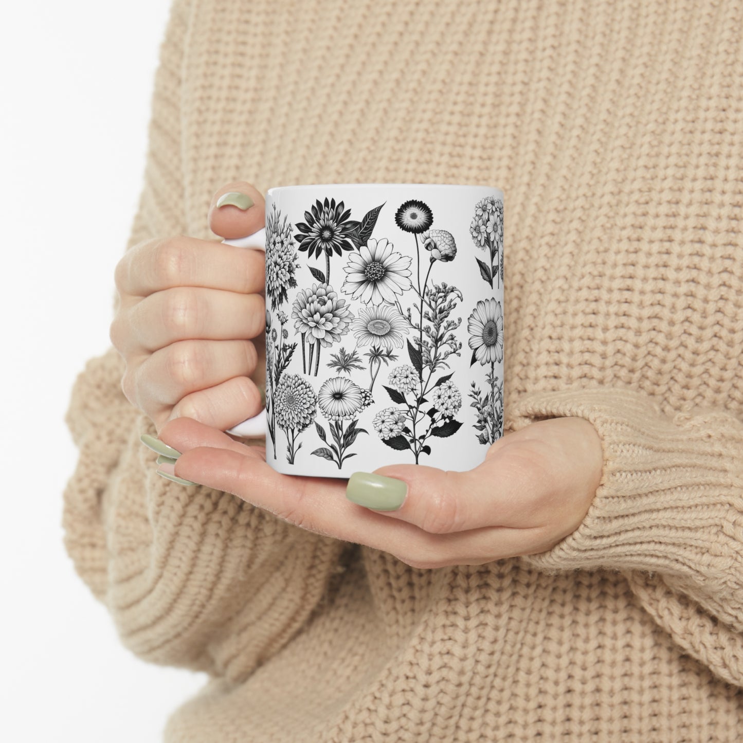 Floral Forest Vintage Drawing Ceramic Mug by ViralDestinations