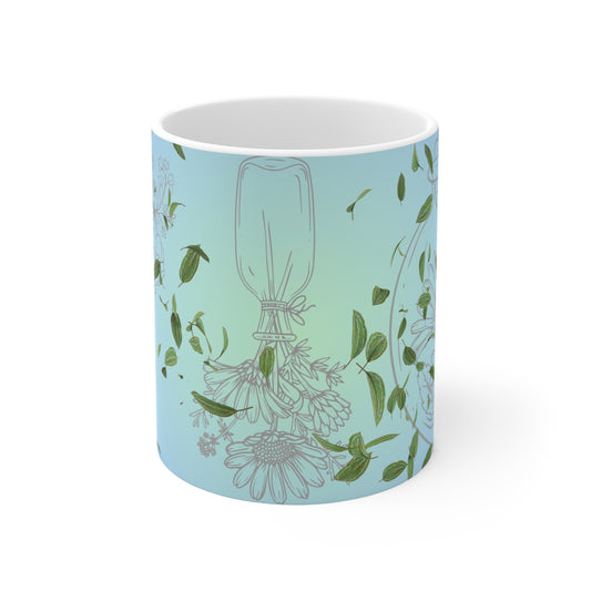 Trio Fun Vases & Flying Leaves Ceramic Mug by ViralDestinations™