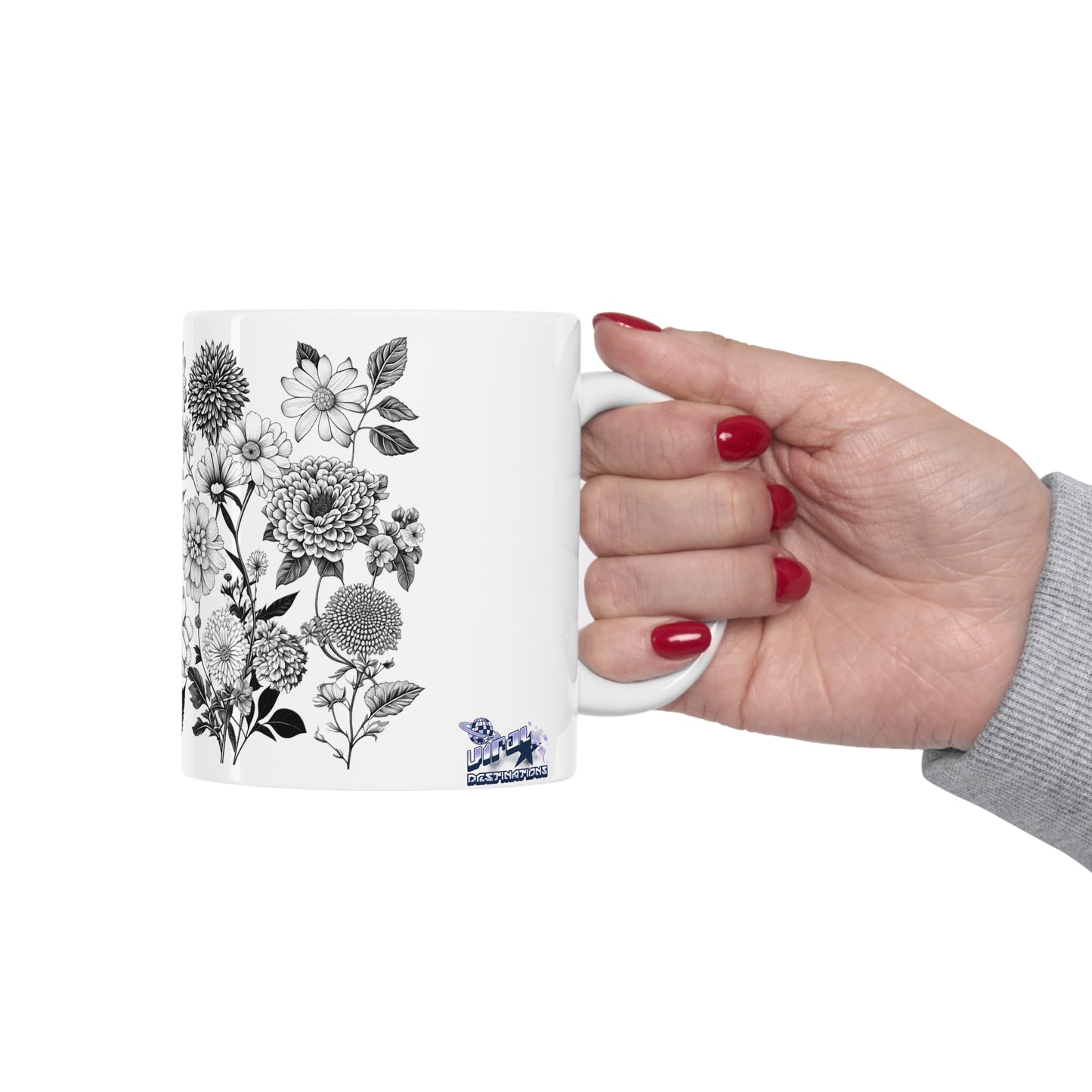 Floral Forest Vintage Drawing Ceramic Mug by ViralDestinations