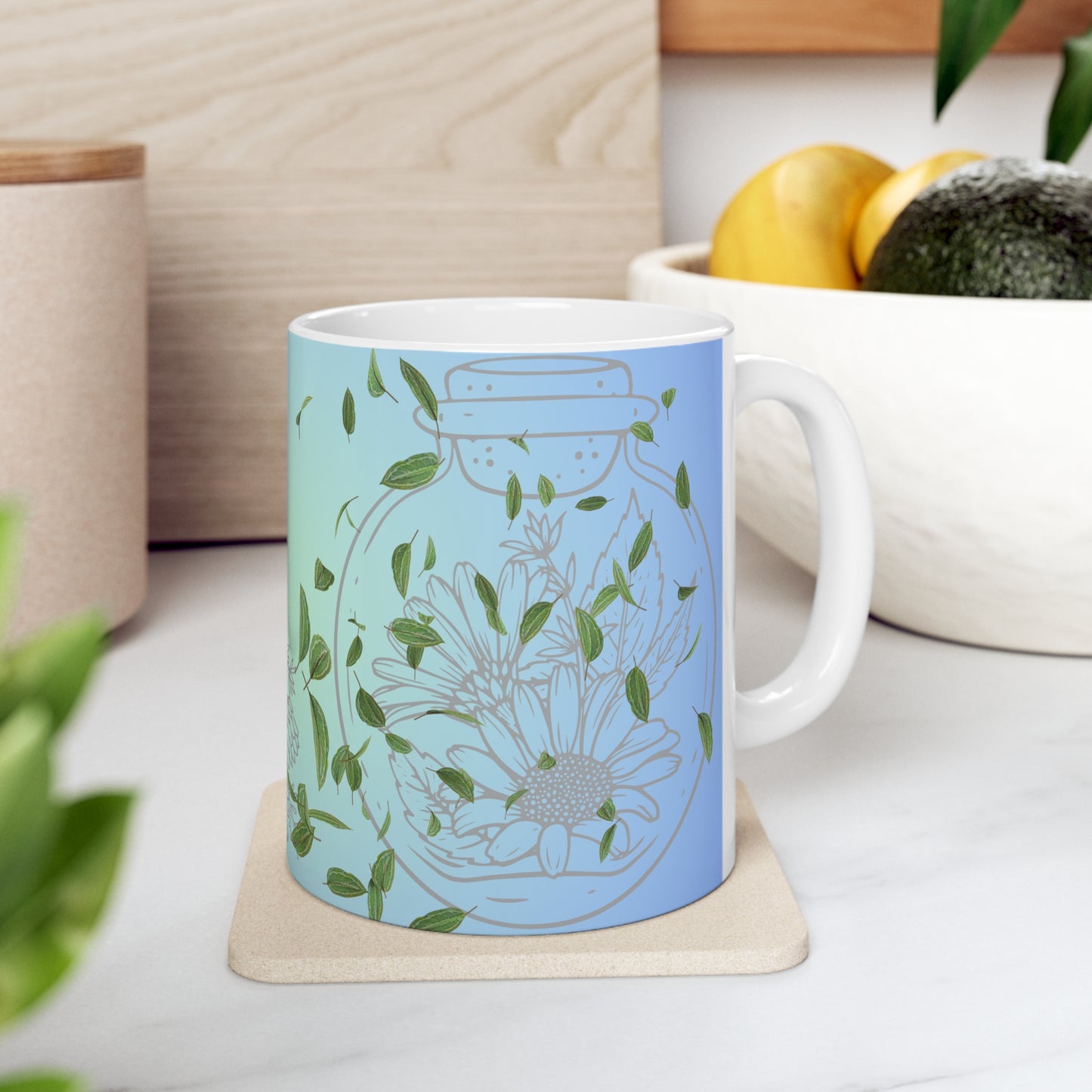 Trio Fun Vases & Flying Leaves Ceramic Mug by ViralDestinations™