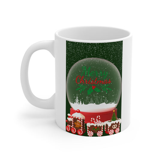 Merry Christmas Crystal Ball Ceramic Mug by ViralDestinations