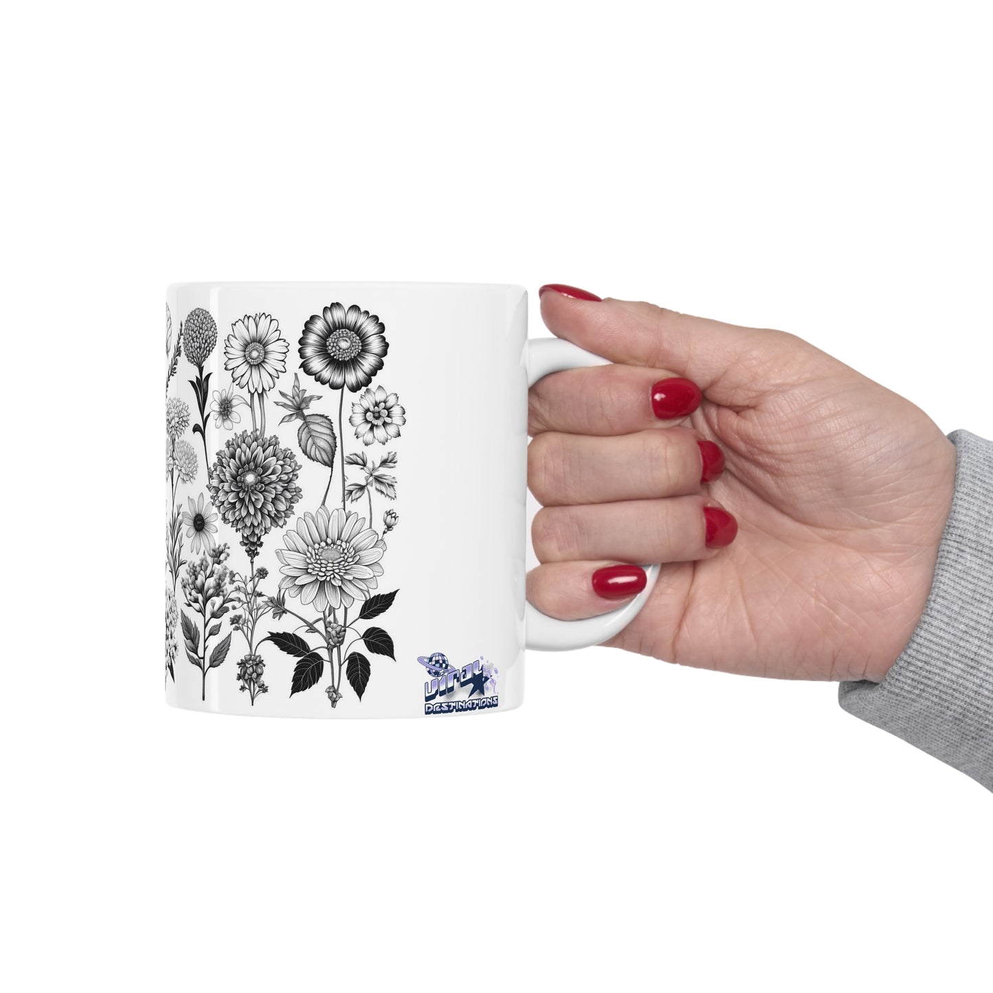 Floral Forest Vintage Drawing Ceramic Mug by ViralDestinations