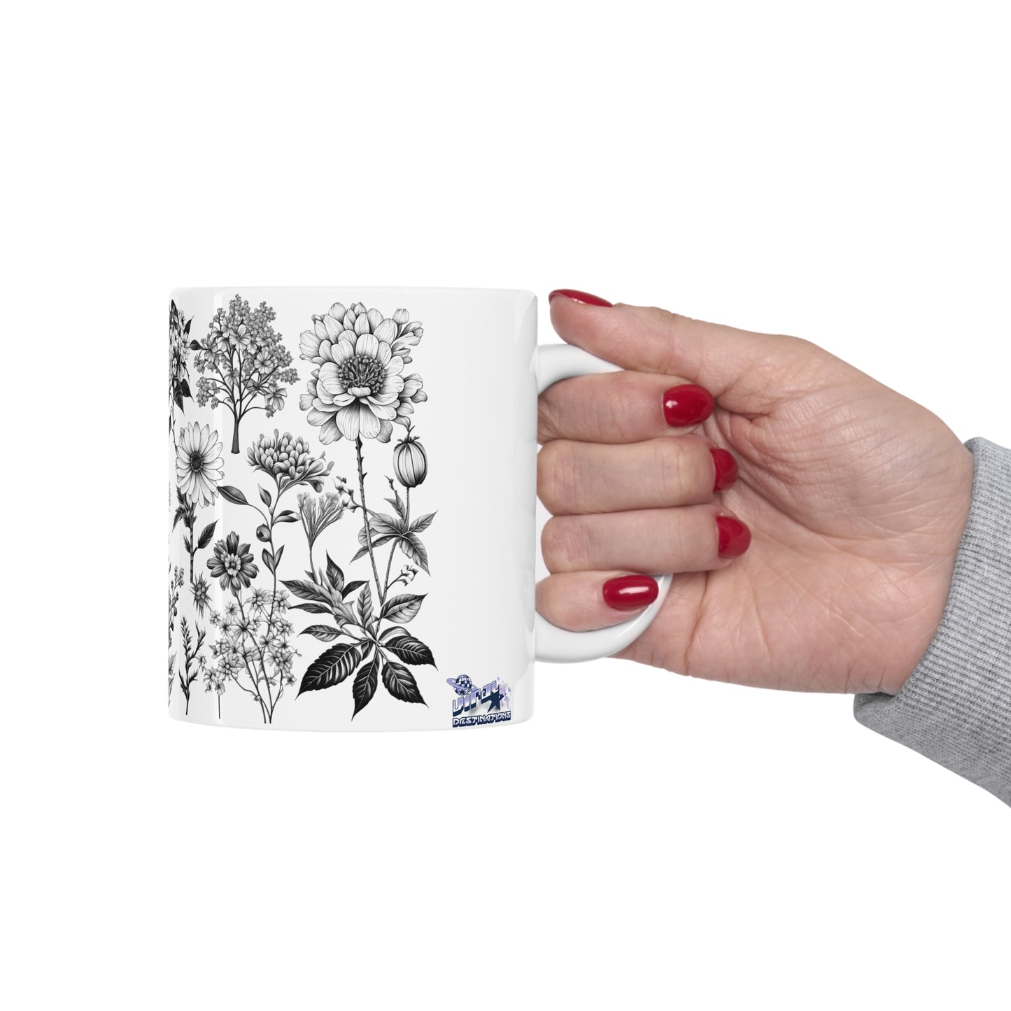 Floral Forest Vintage Drawing Ceramic Mug by ViralDestinations