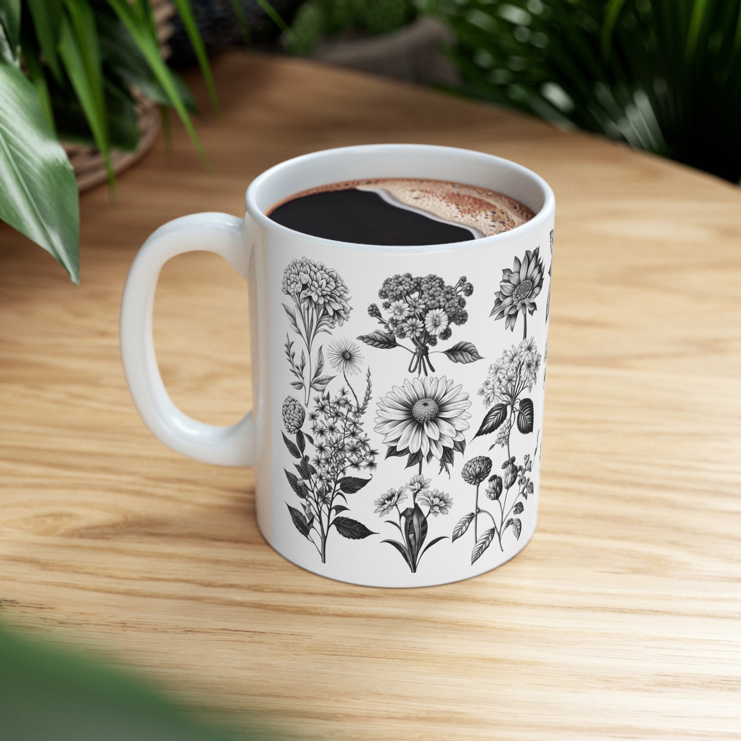 Floral Forest Vintage Drawing Ceramic Mug by ViralDestinations