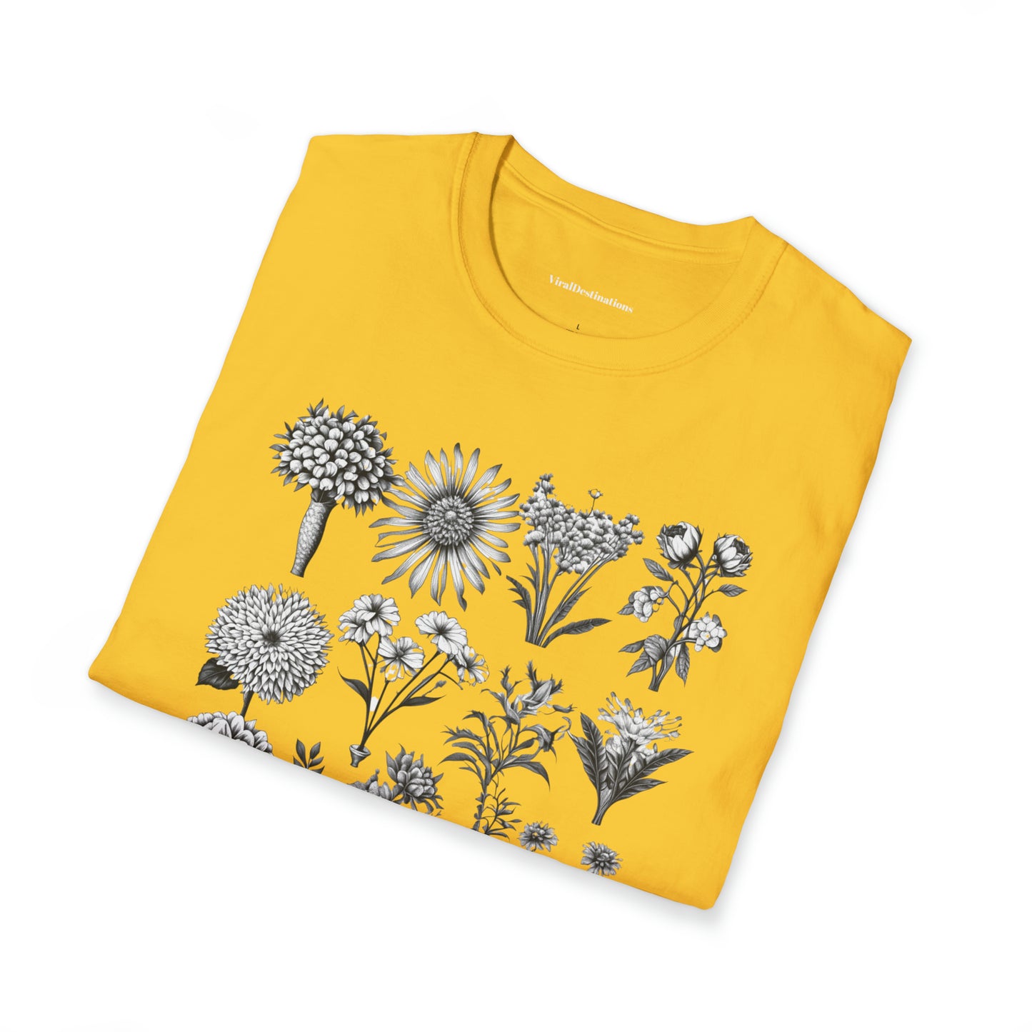 Vintage Drawing Floral Combo Lifestyle Trending Unisex Soft T-Shirt by ViralDestinations