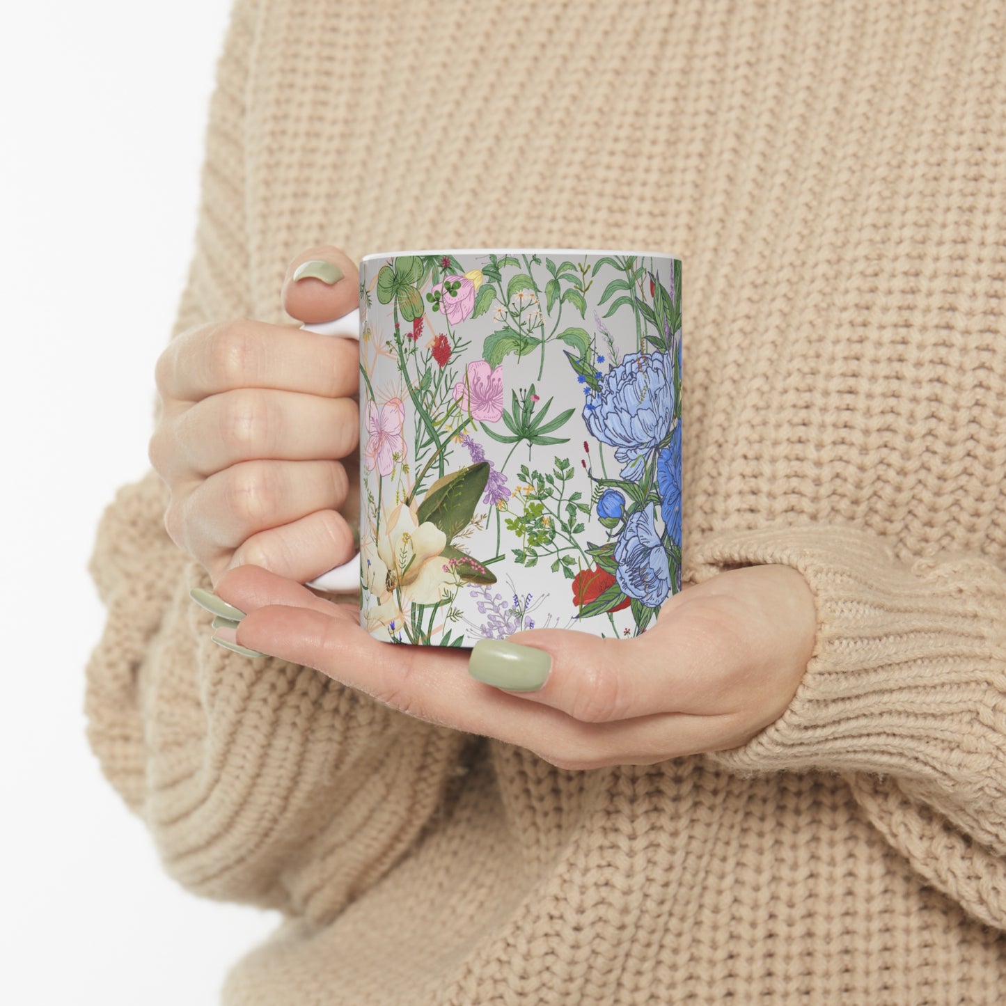 Botanical Floral Silhouette Ceramic Mug by ViralDestinations™