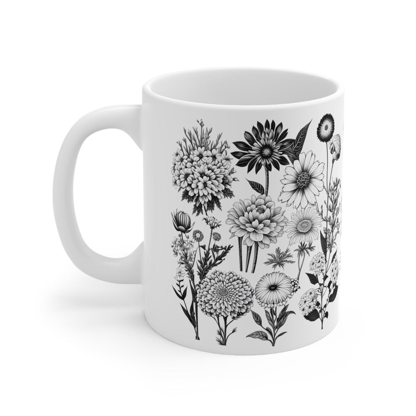 Floral Forest Vintage Drawing Ceramic Mug by ViralDestinations