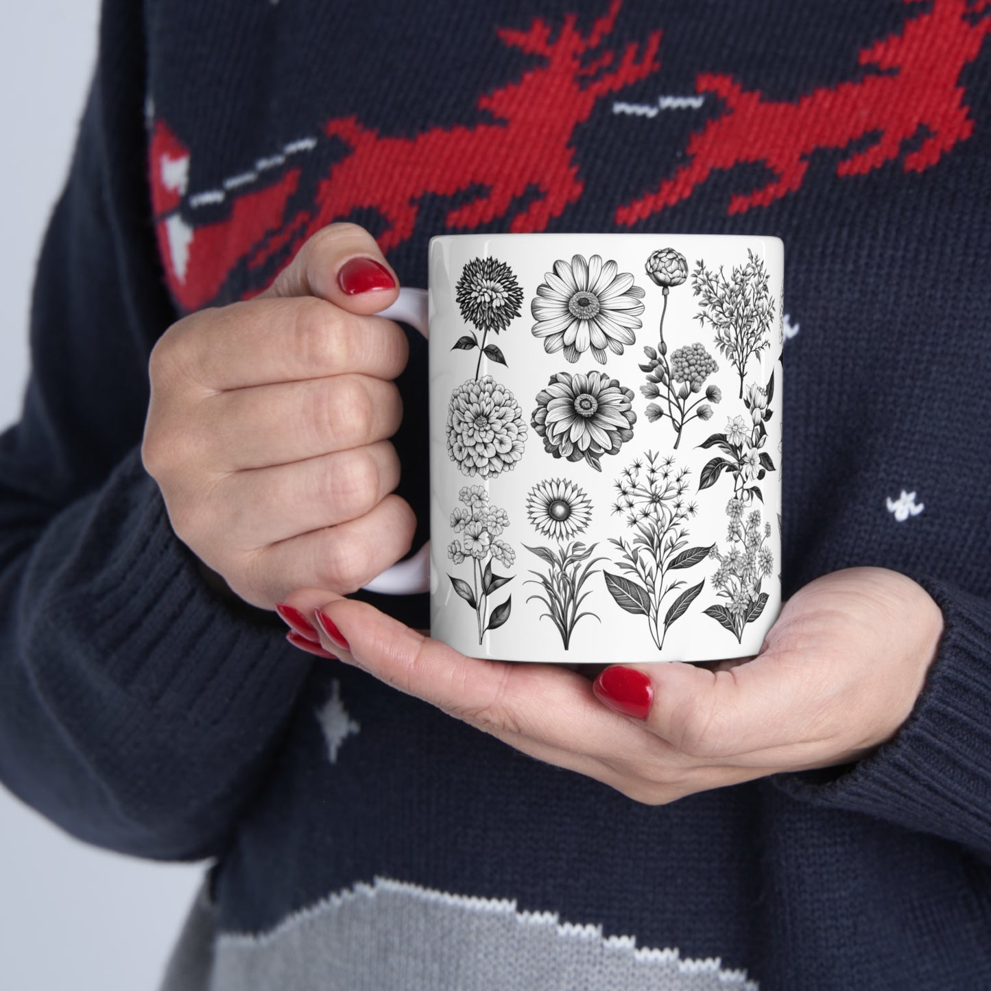 Floral Forest Vintage Drawing Ceramic Mug by ViralDestinations