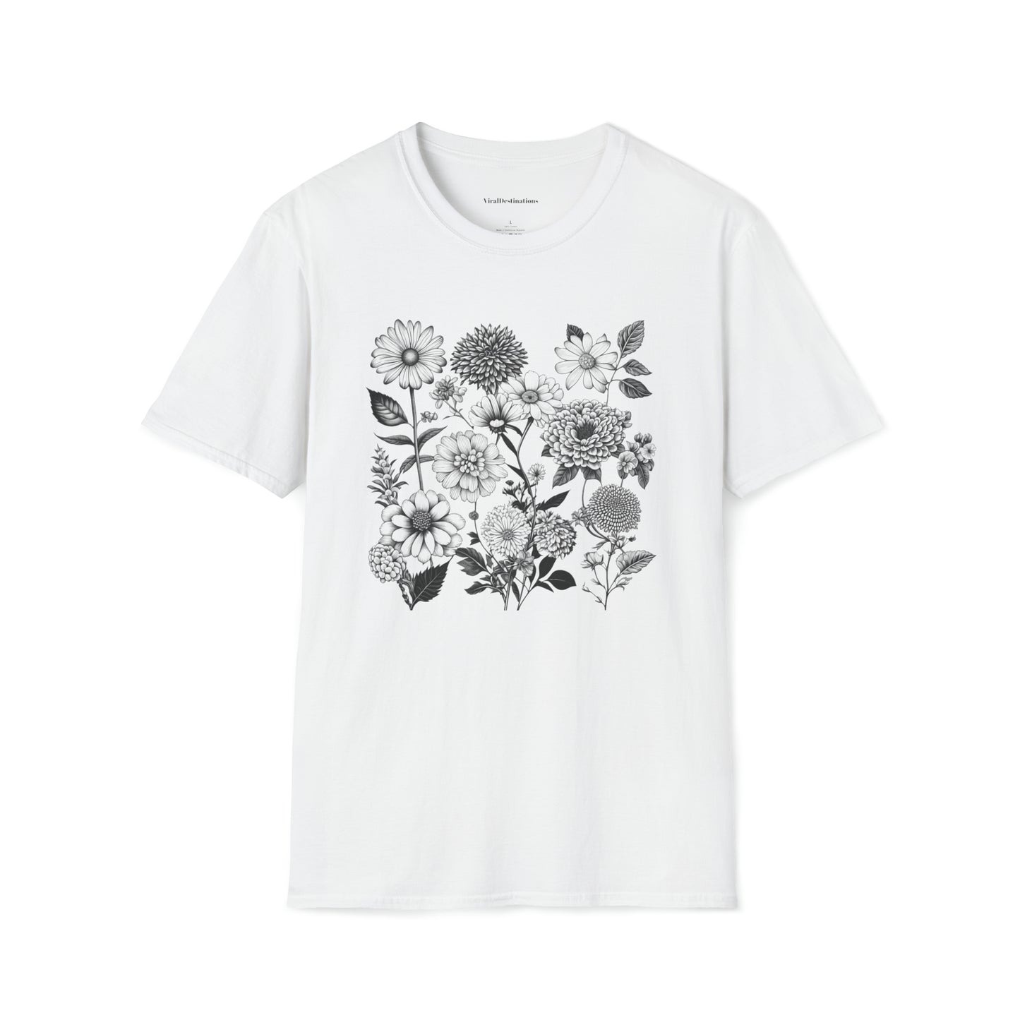 Vintage Drawing Floral Combo Lifestyle Trending Unisex Soft T-Shirt by ViralDestinations