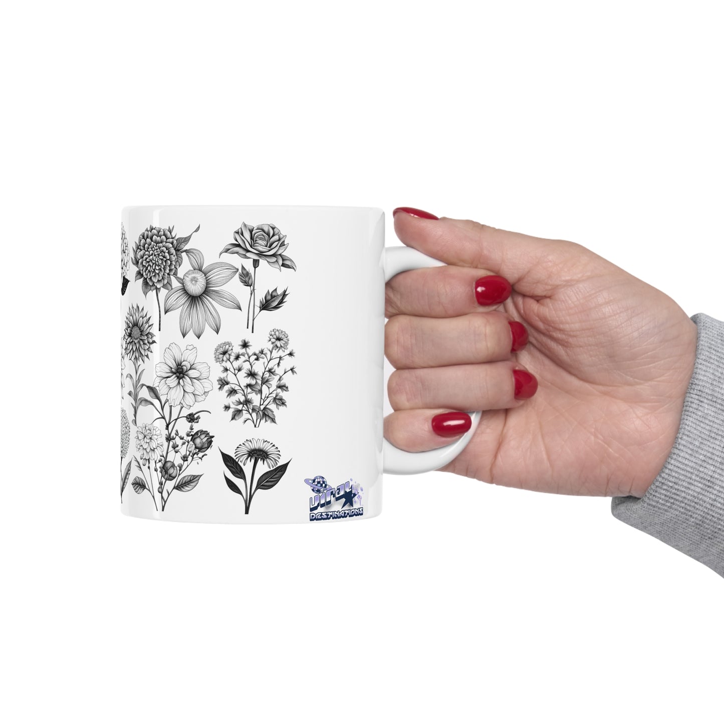 Floral Forest Vintage Drawing Ceramic Mug by ViralDestinations