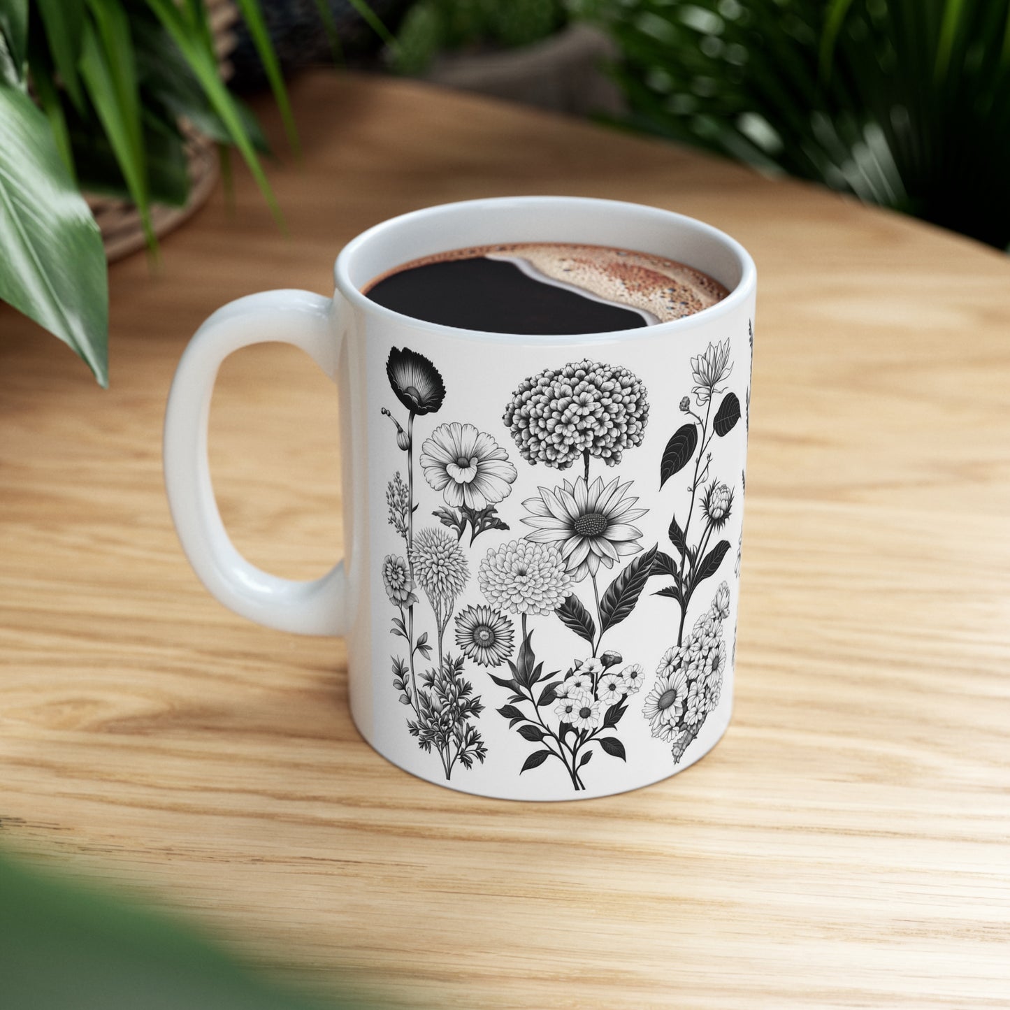 Floral Forest Vintage Drawing Ceramic Mug by ViralDestinations