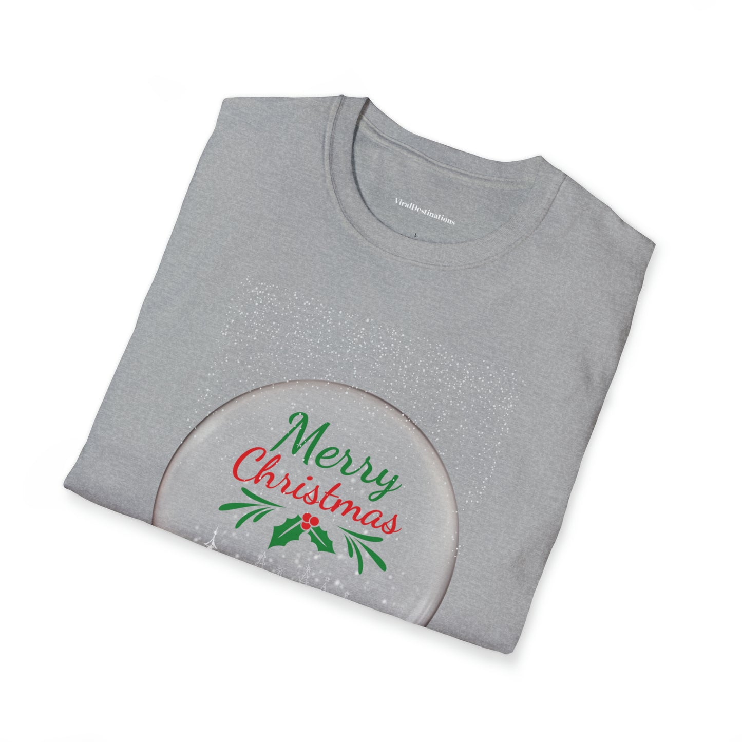 Merry Christmas Crystal Ball Lifestyle Trending Unisex Soft T-Shirt by ViralDestinations