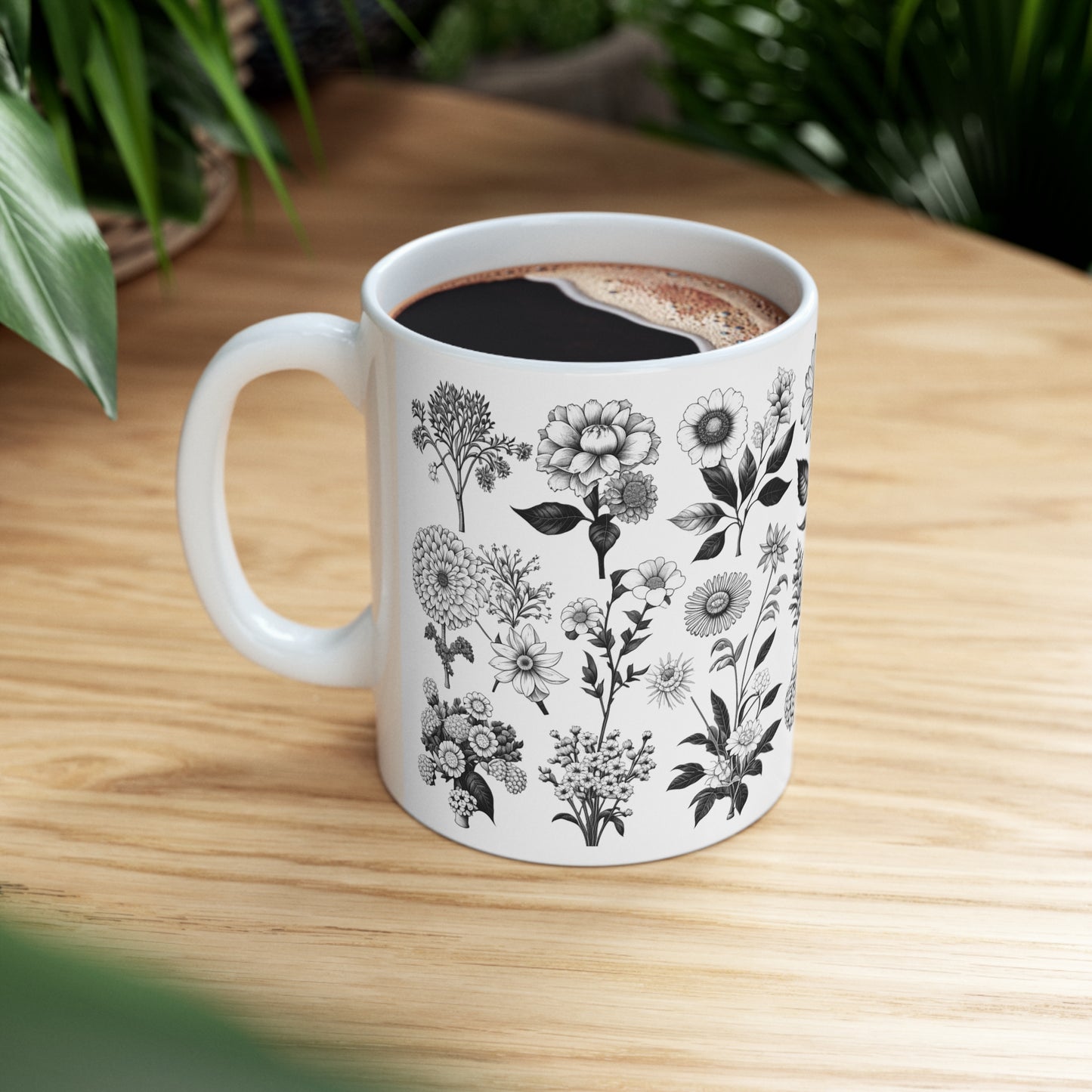 Floral Forest Vintage Drawing Ceramic Mug by ViralDestinations