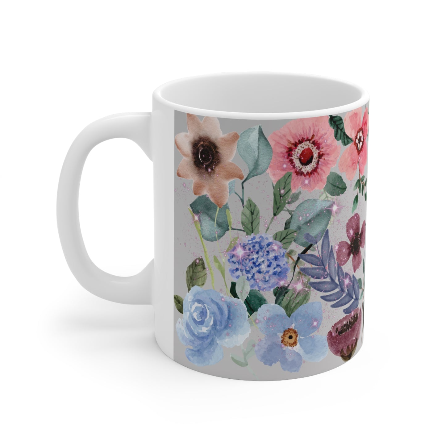 Floral Watercolor with Glitters Ceramic Mug by ViralDestinations™