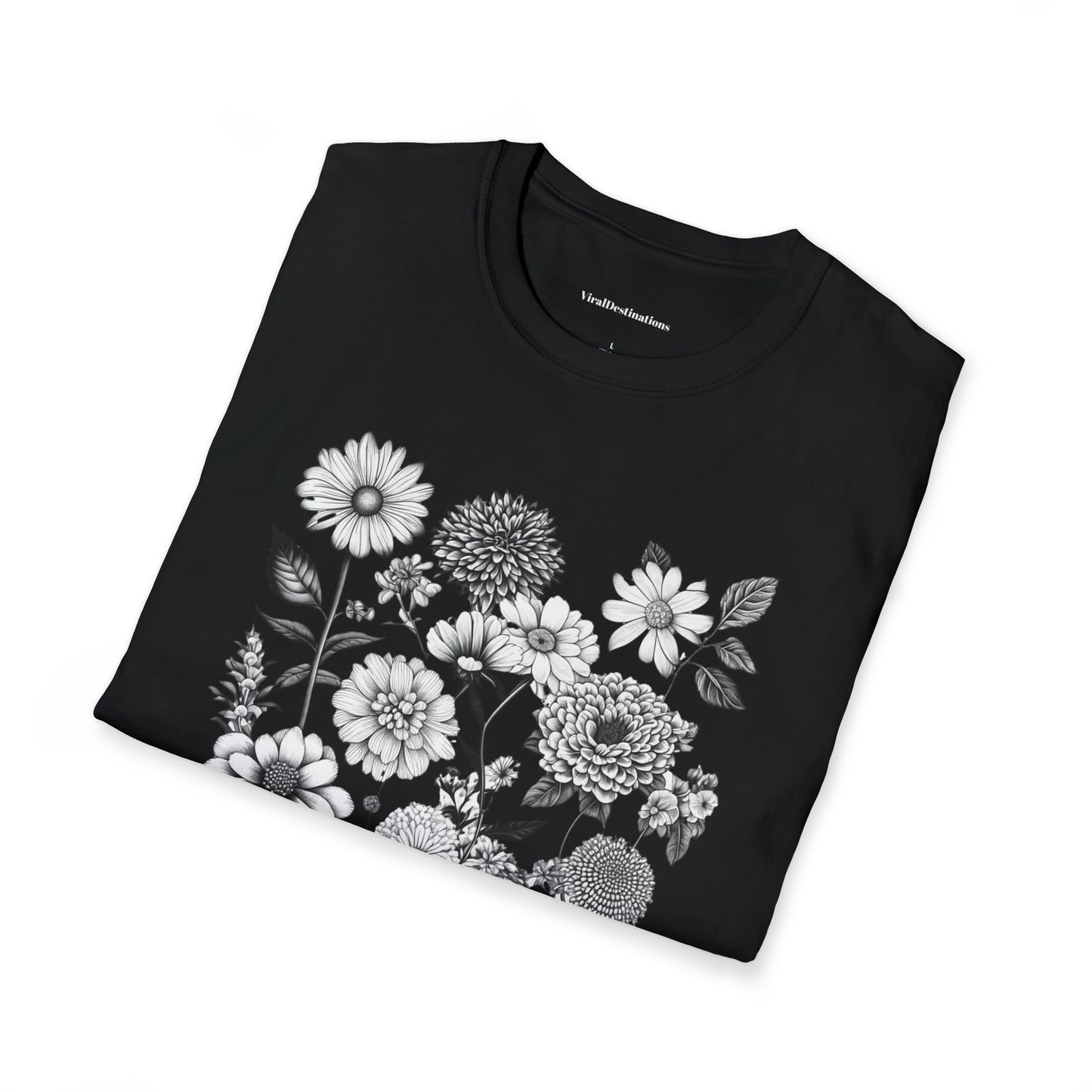 Vintage Drawing Floral Combo Lifestyle Trending Unisex Soft T-Shirt by ViralDestinations