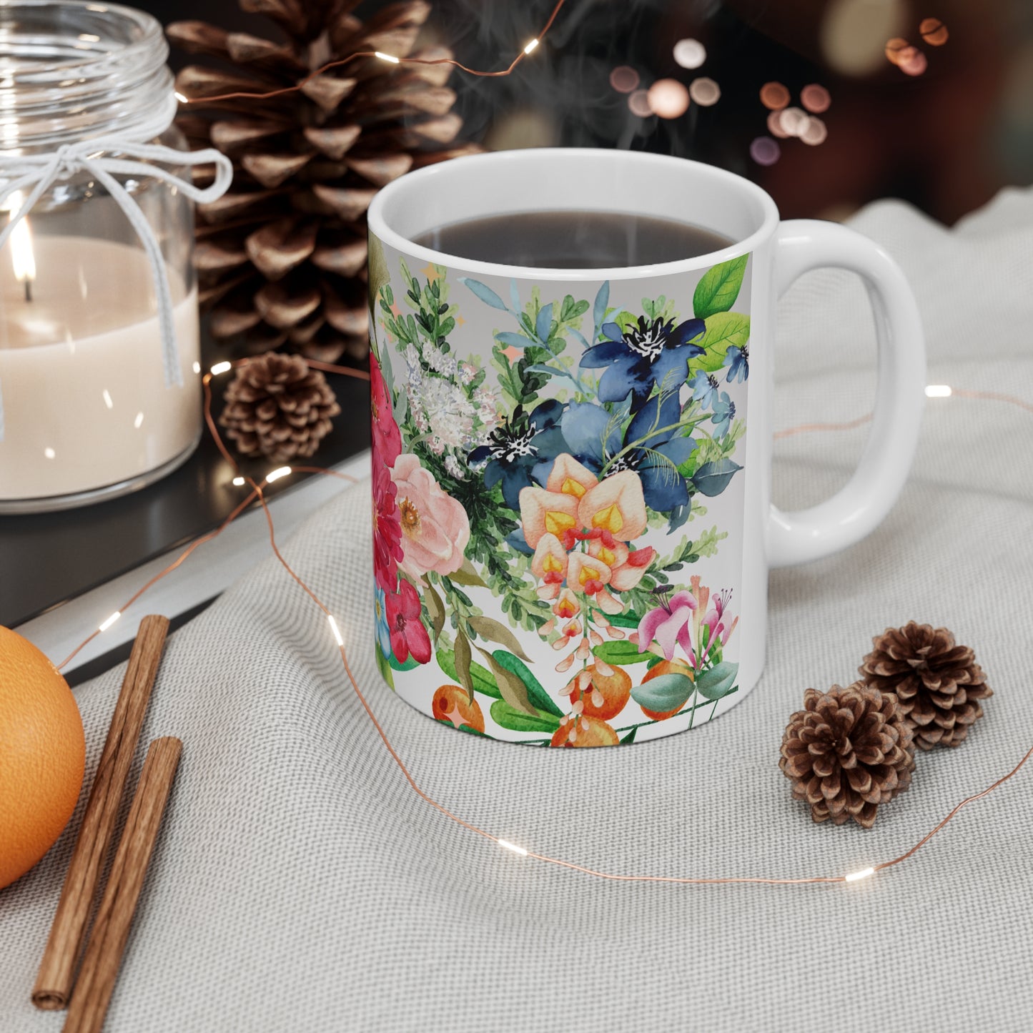 Floral Botanical Arrangement Design Ceramic Mug by ViralDestinations™