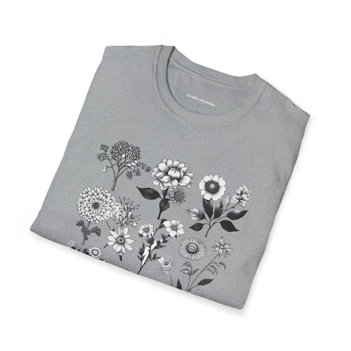 Vintage Drawing Floral Combo Lifestyle Trending Unisex Soft T-Shirt by ViralDestinations