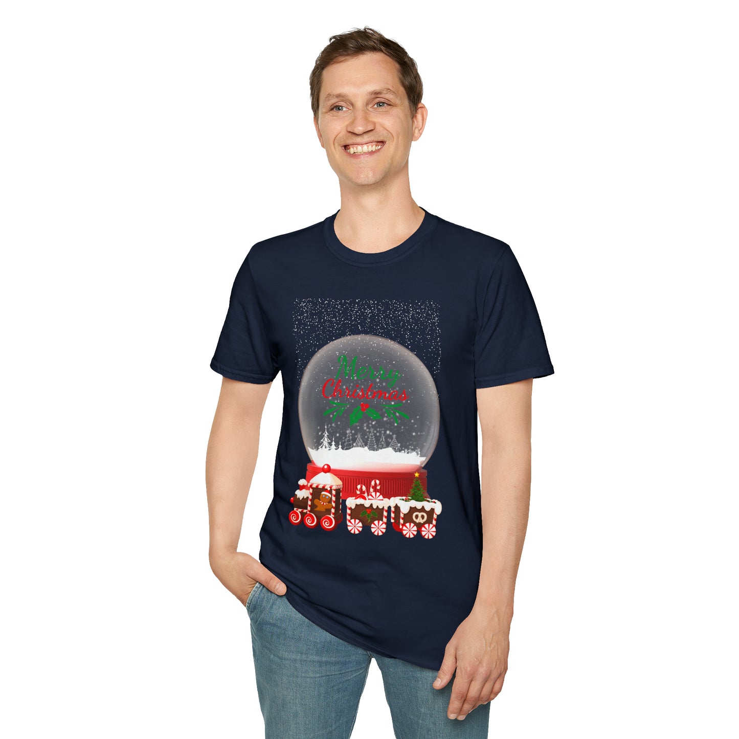 Merry Christmas Crystal Ball Lifestyle Trending Unisex Soft T-Shirt by ViralDestinations