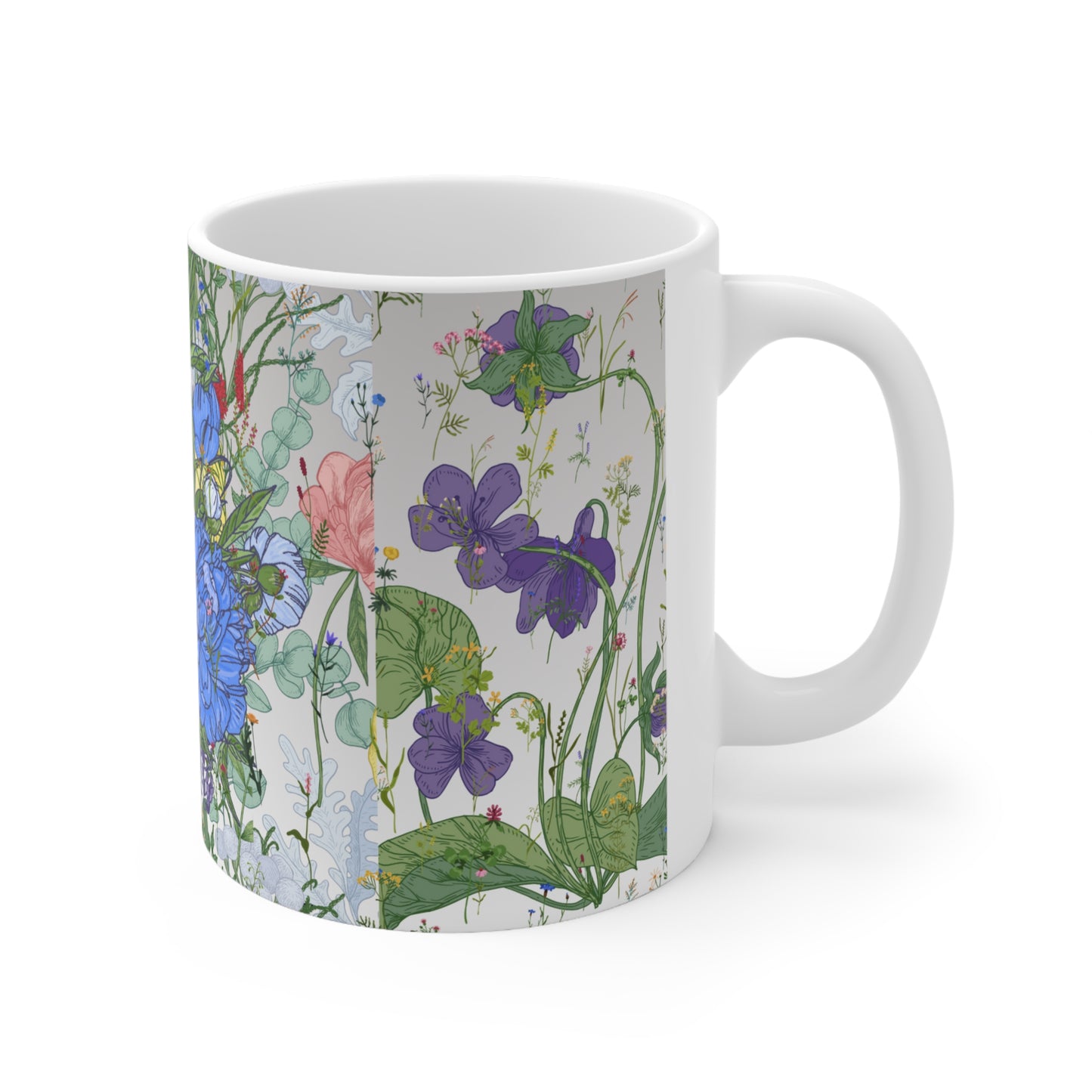 Botanical Floral Silhouette Ceramic Mug by ViralDestinations™