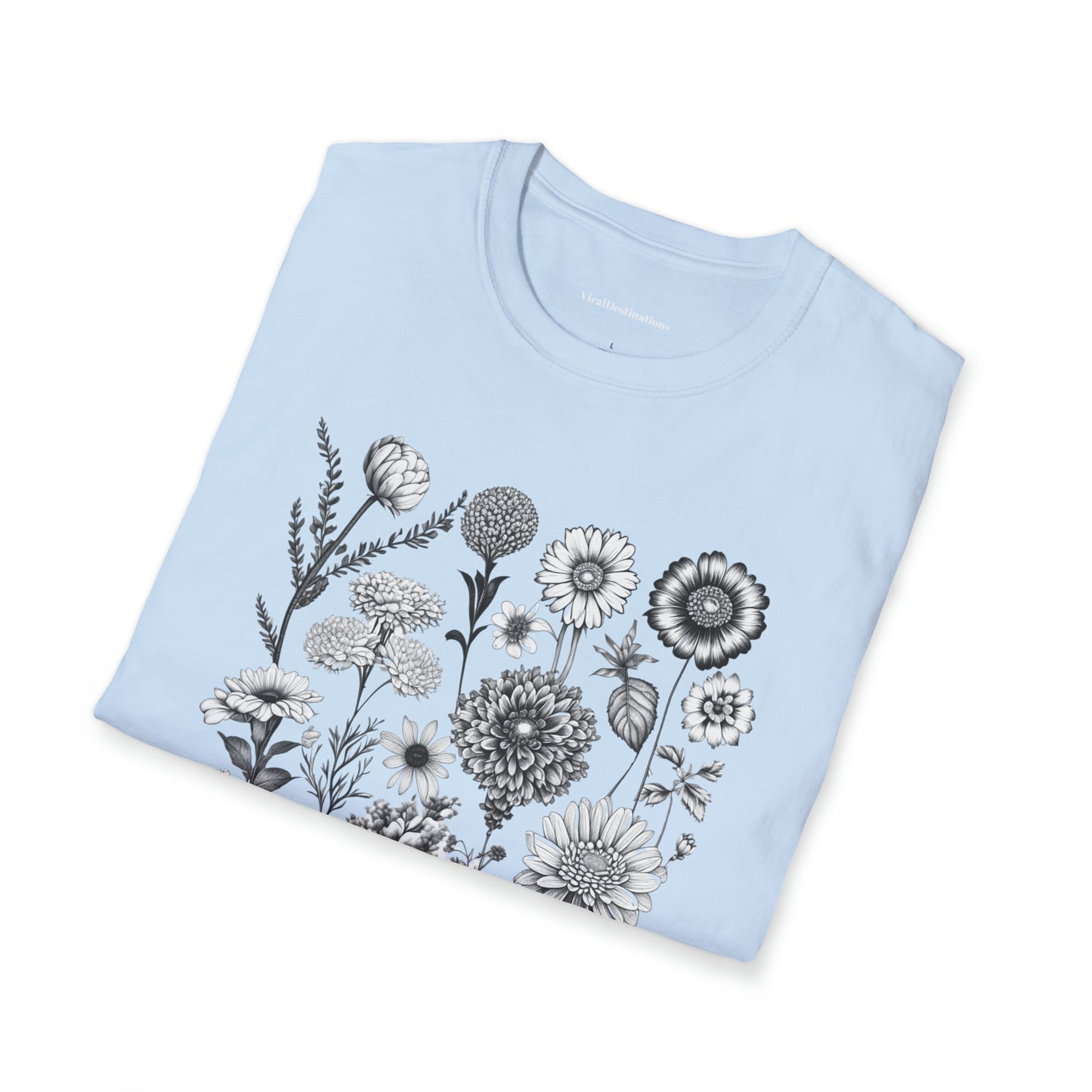 Vintage Drawing Floral Combo Lifestyle Trending Unisex Soft T-Shirt by ViralDestinations